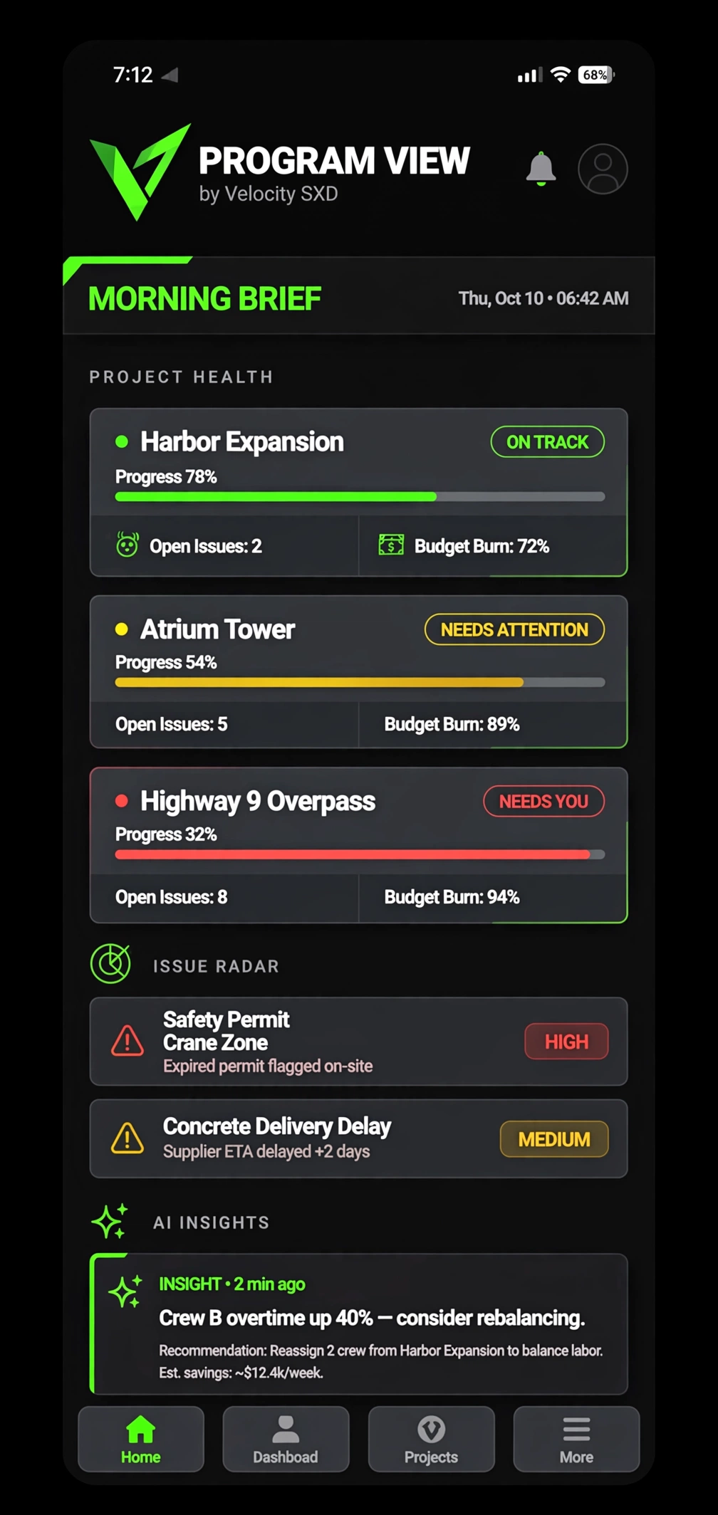 Program View app mockup